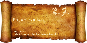 Major Farkas névjegykártya